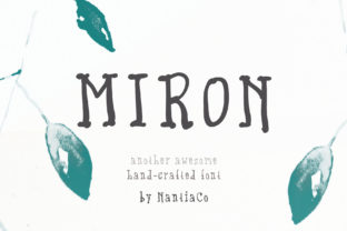 Miron: A Script Handwritten Font for Creative Product Design